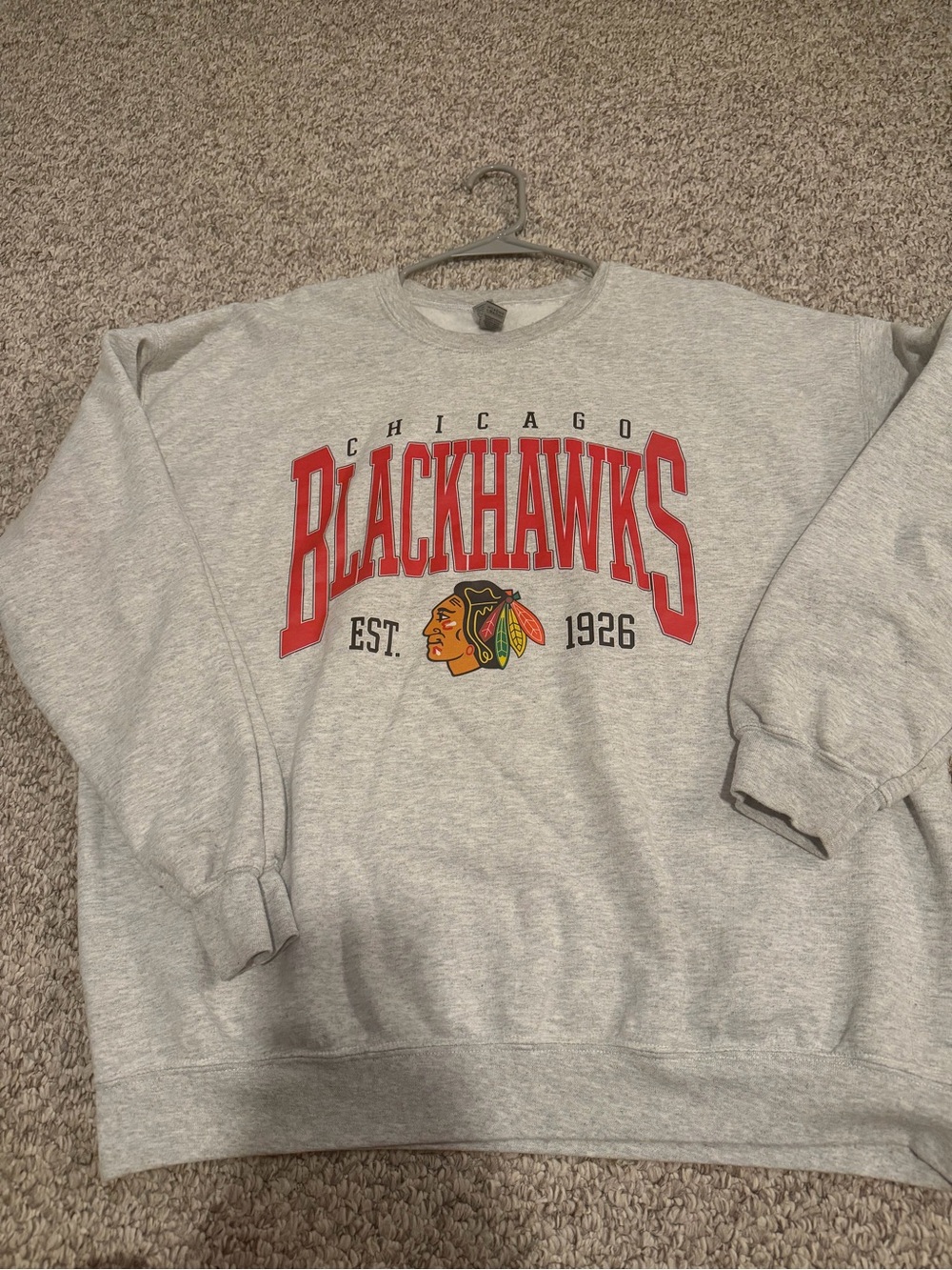 Chicago Blackhawks Gray Crewneck Sweatshirt